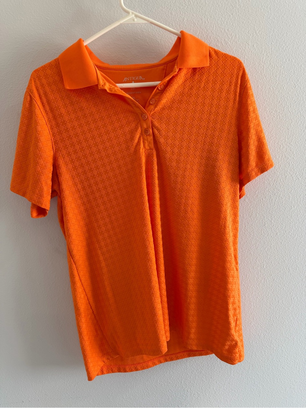 Antigua Women's XL Orange Textured Golf Polo Shirt Jackpot Golf Club Nevada